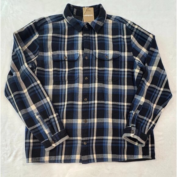 Patagonia Other - Patagonia Men's Fjord Loft Shirt Coastal Sunset Blue Organic Cotton Size Small